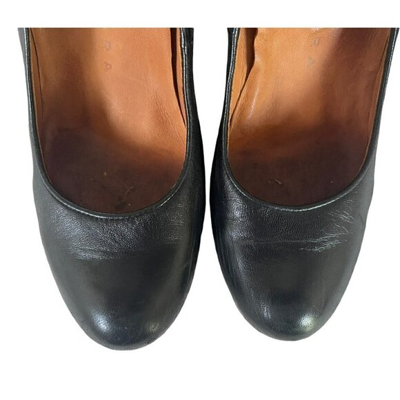 Chie Mihara Women's Sz 37 Black Leather Wrap Ankle Strap  Heels 6.5 - Picture 4 of 12